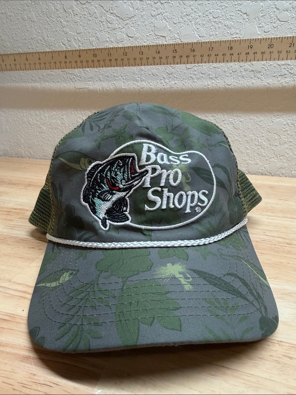Bass Pro Green Camo Trucker Cap